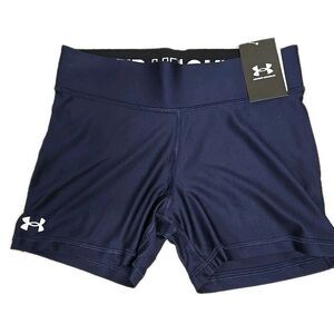 Under Armour Team Compression Biker Volleyball Short 4" Navy Blue Size L YOUTH